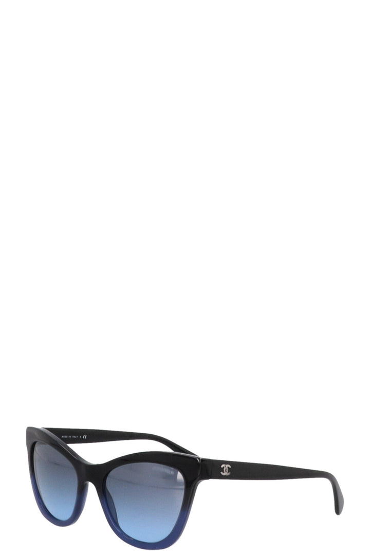 CHANEL CC Cat Eye Sunglasses Blue Black