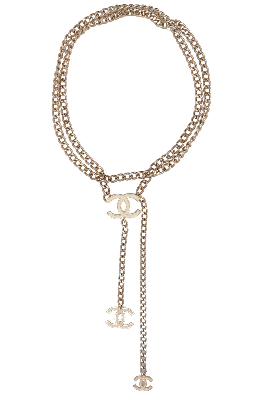 CHANEL CC Chain Belt Champagnergold Ivory