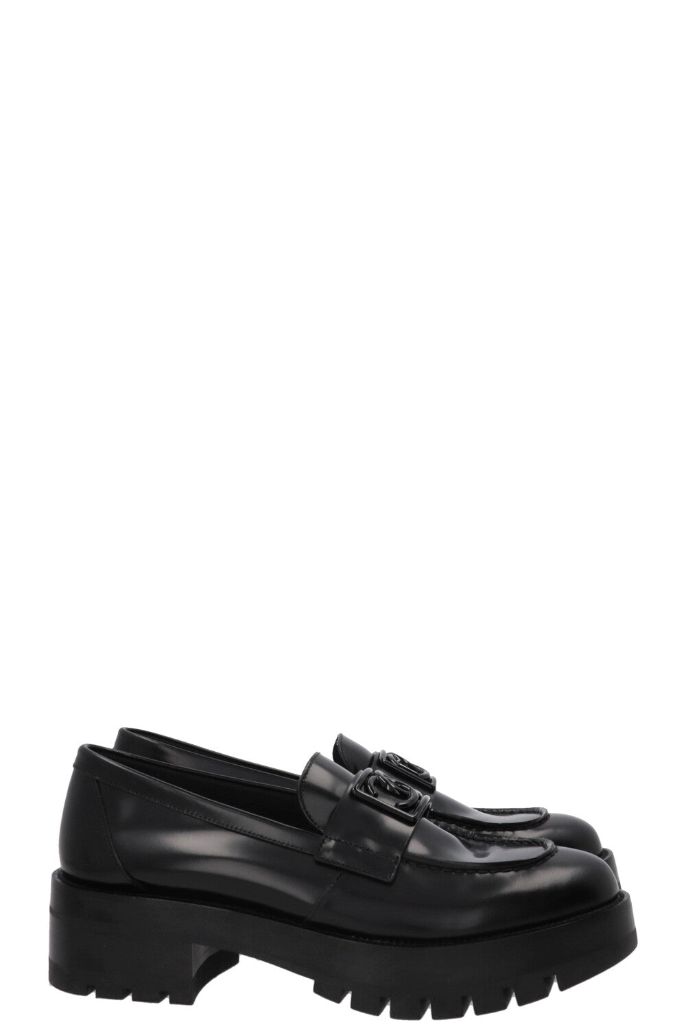 Mocassins chunky CC CHANEL en cuir noir