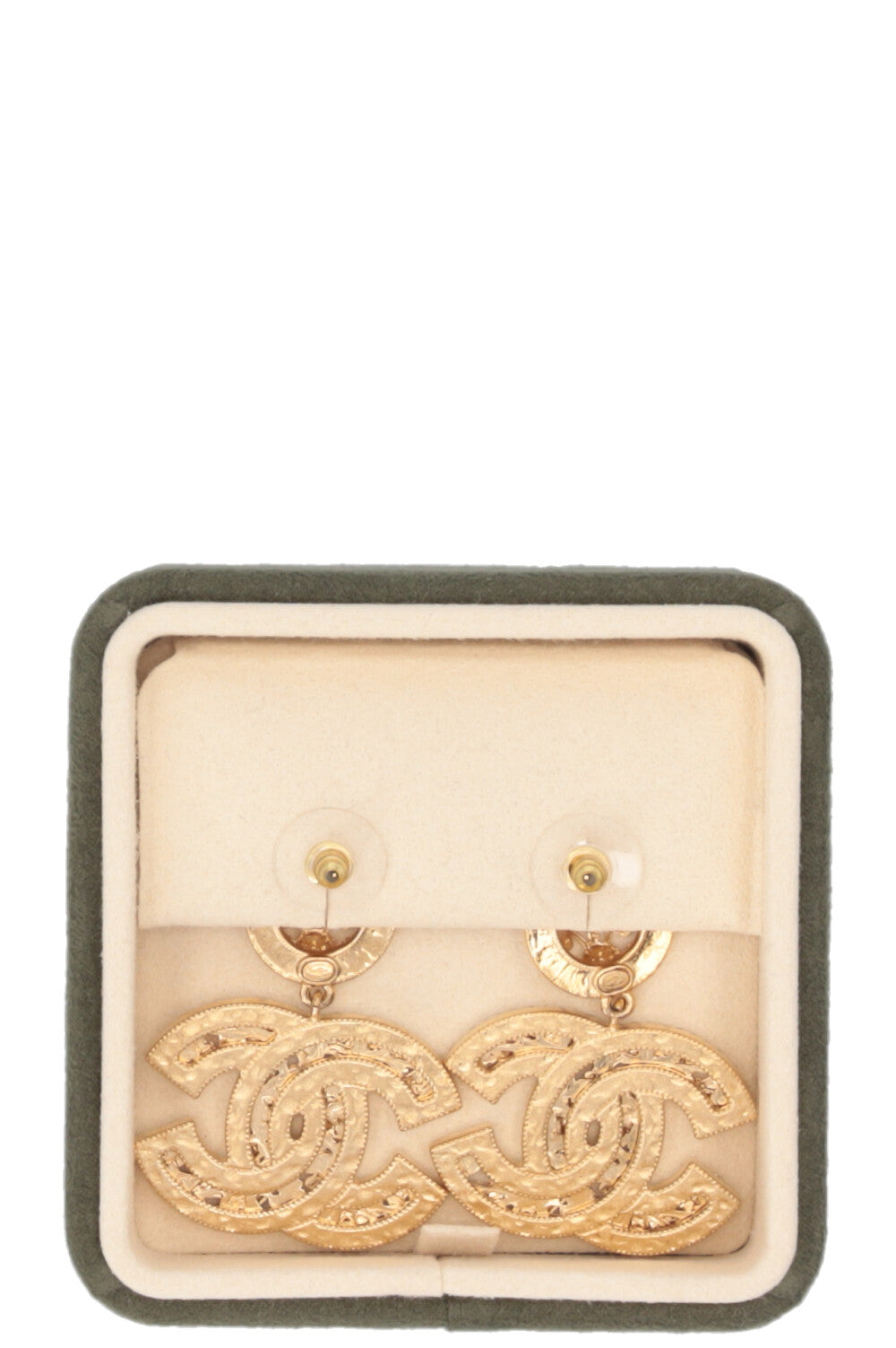 CHANEL CC Drop Earrings Gold