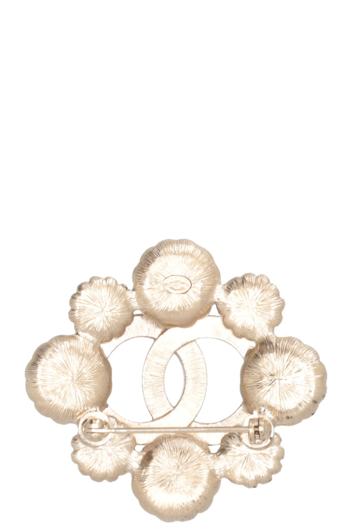 CHANEL CC Embellished Brooch Metal Black