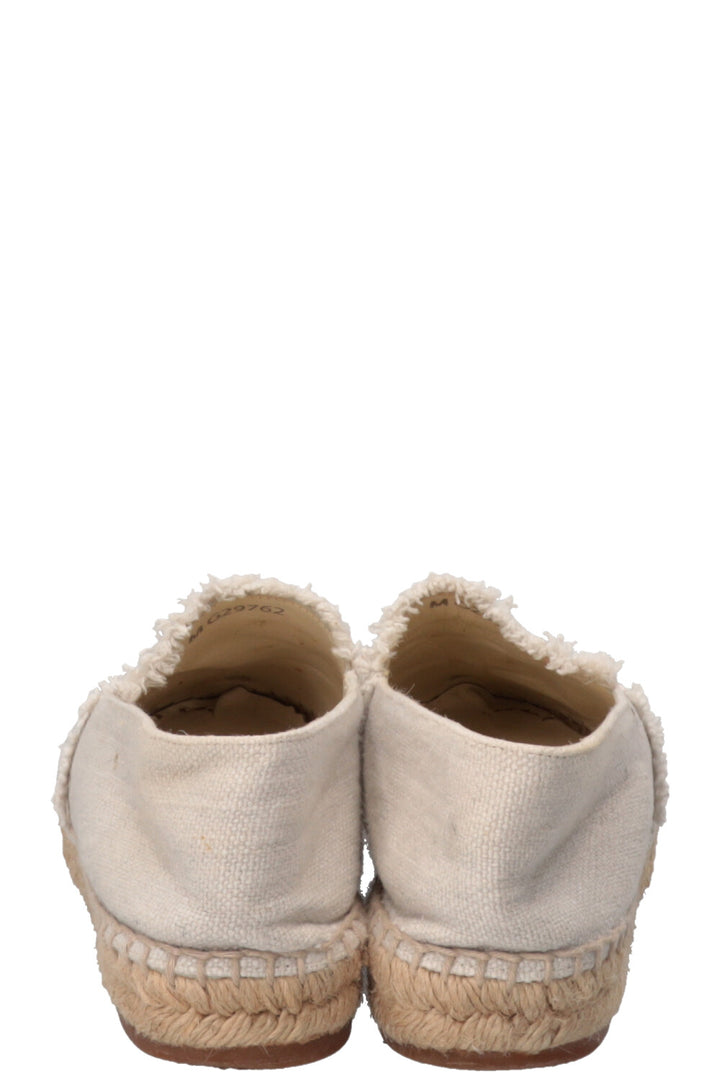 CHANEL CC Espadrilles Canvas Off-White Black