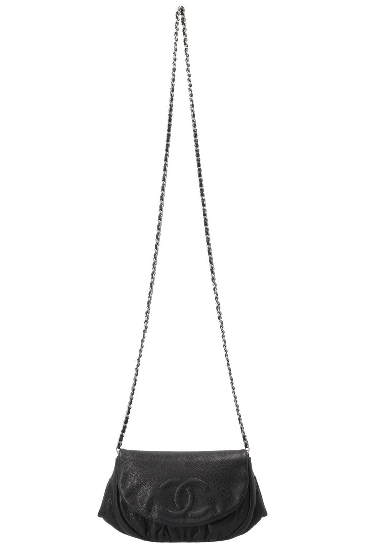 CHANEL CC Half Moon WOC Caviar Black