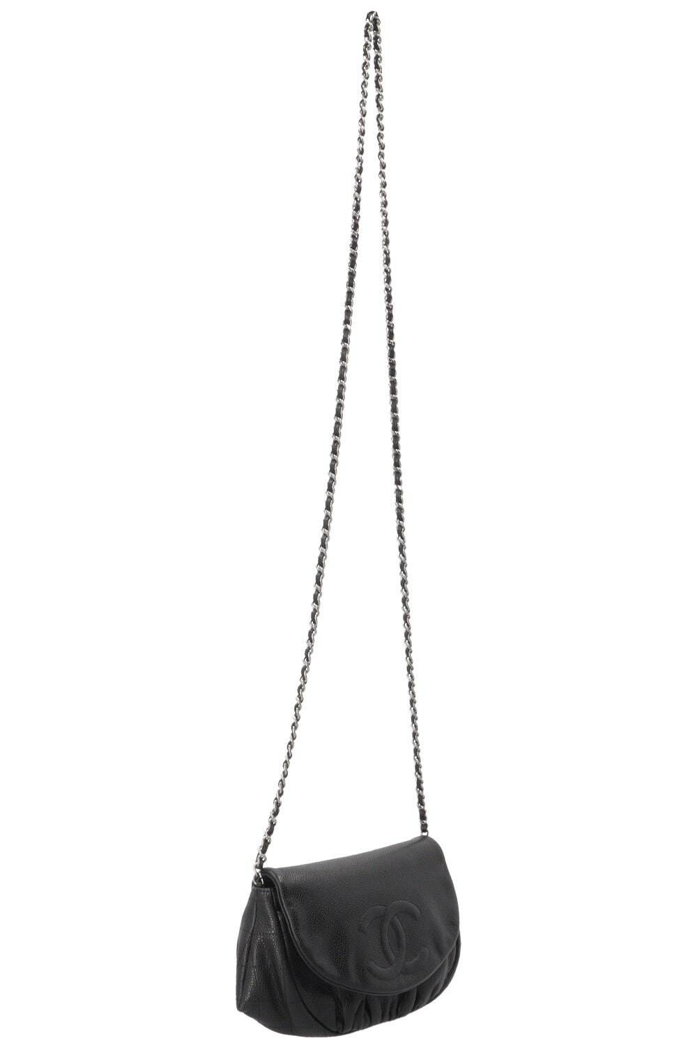 CHANEL CC Half Moon WOC Caviar Black