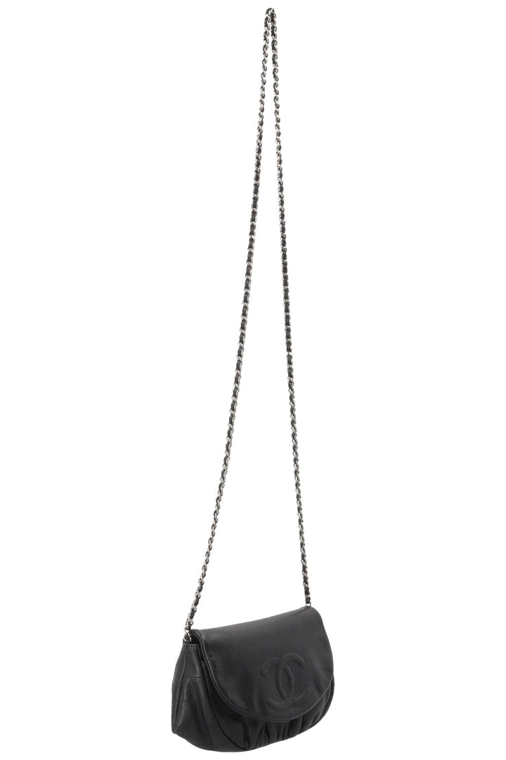 CHANEL CC Half Moon WOC Caviar Black