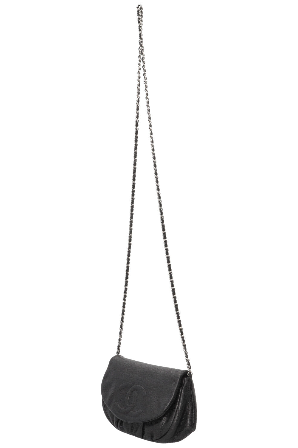 CHANEL CC Half Moon WOC Caviar Black