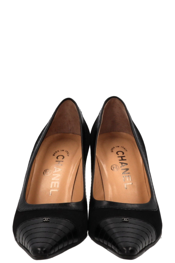 CHANEL Escarpins CC Daim Noir