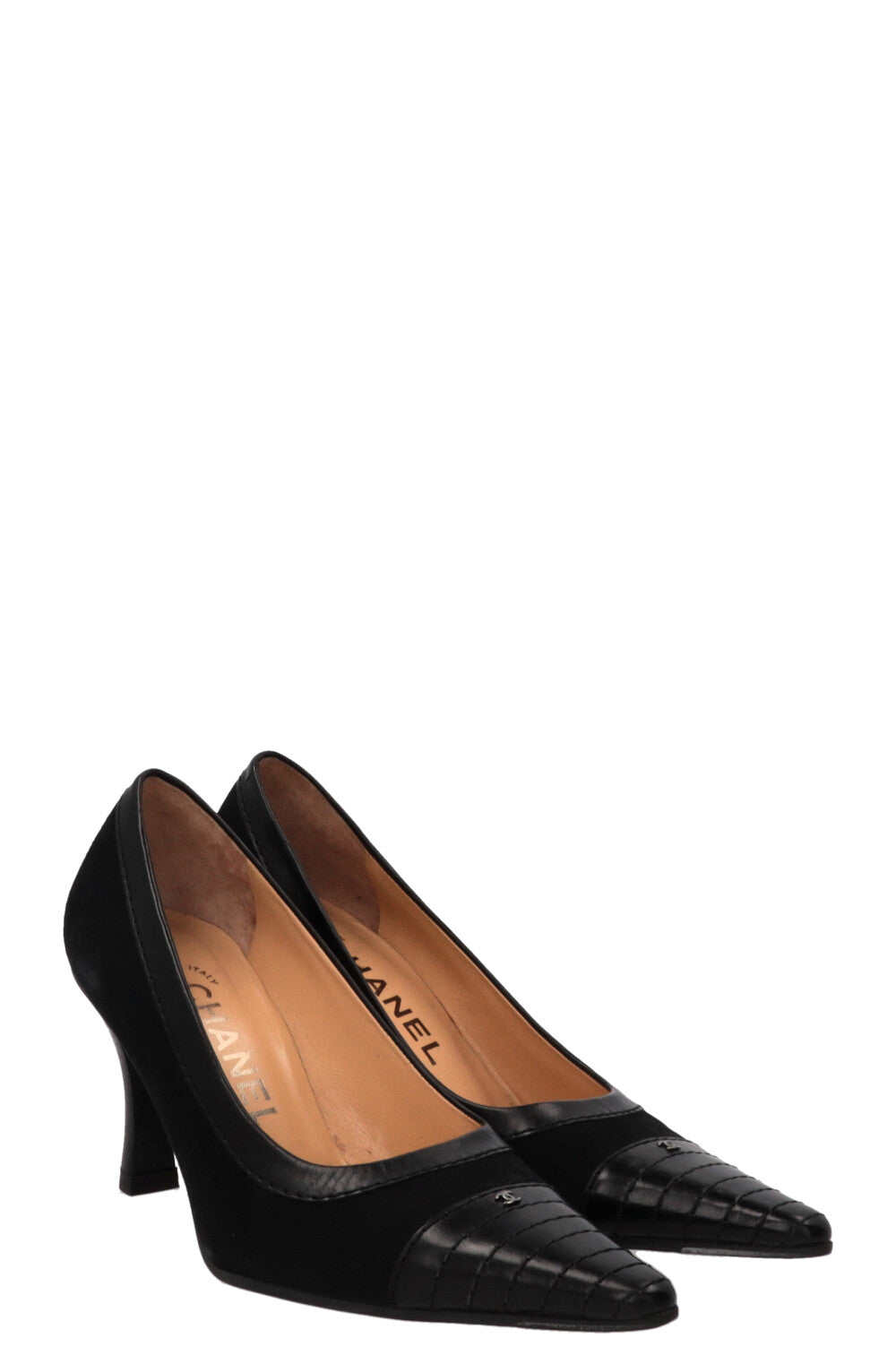 CHANEL Escarpins CC Daim Noir
