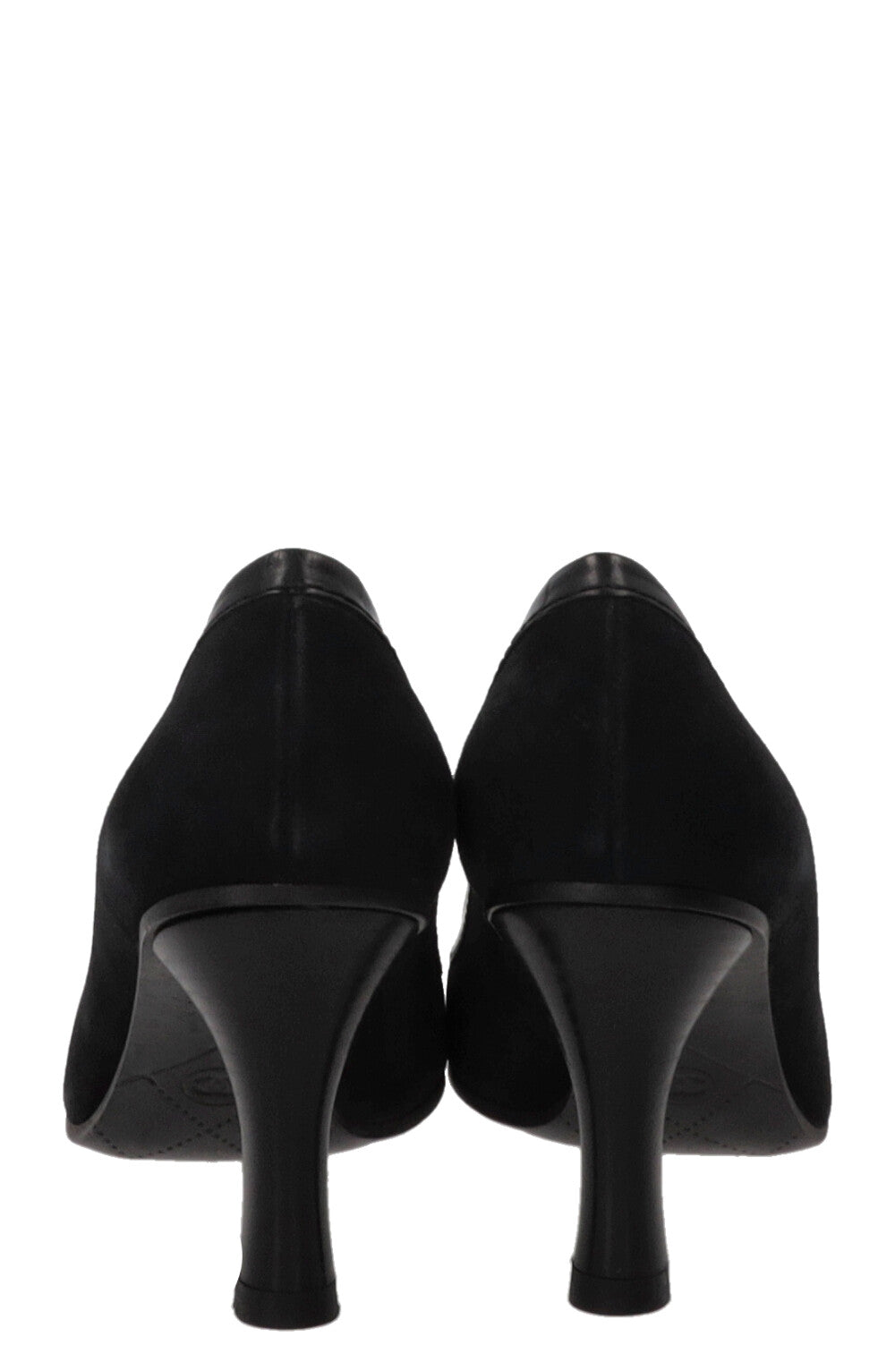 CHANEL Escarpins CC Daim Noir