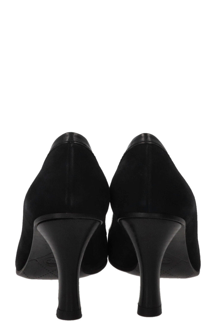 CHANEL Escarpins CC Daim Noir