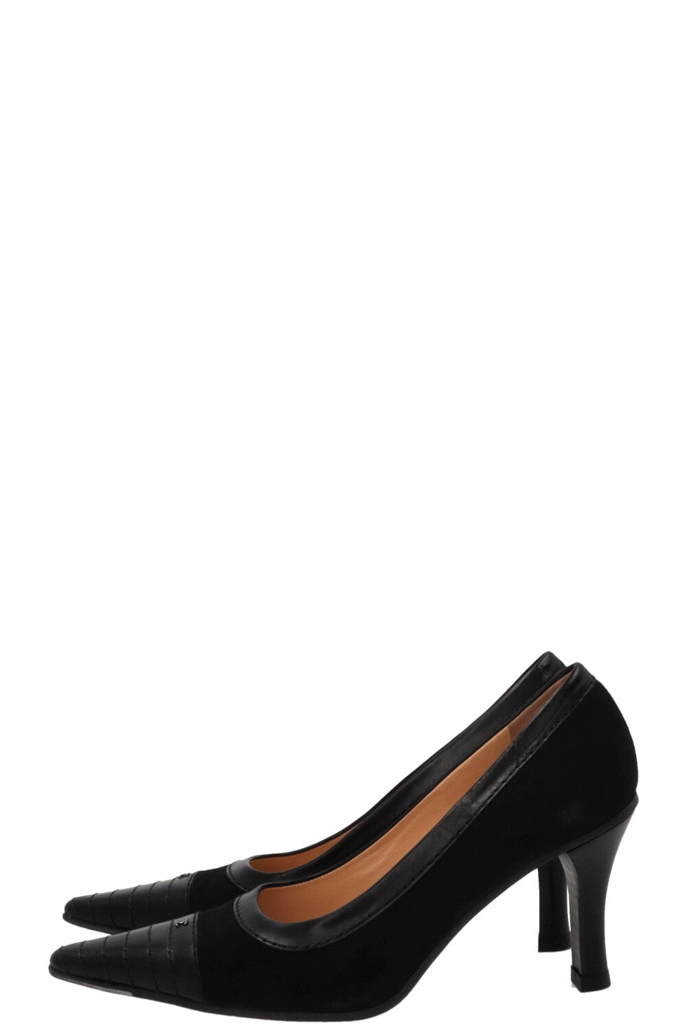 CHANEL Escarpins CC Daim Noir