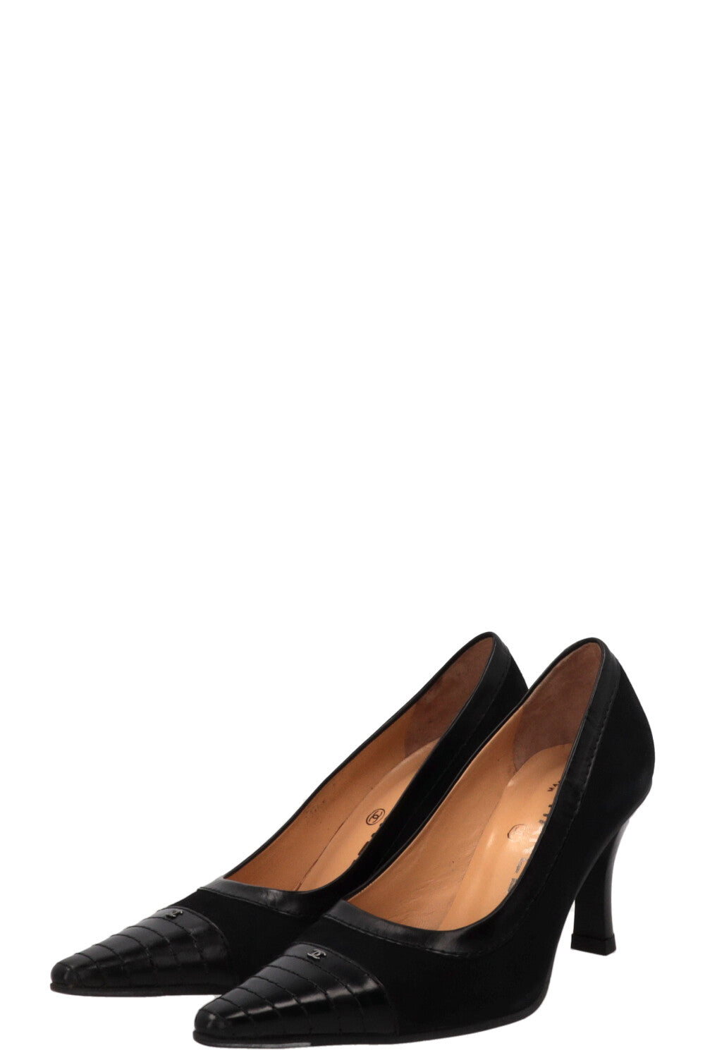 CHANEL Escarpins CC Daim Noir