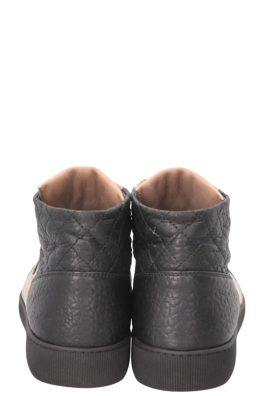 CHANEL CC High Top Sneakers Nubuck Beige Black