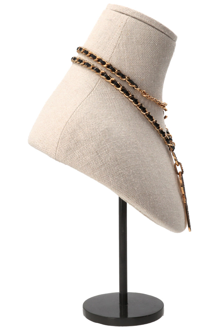 CHANEL CC Key Pendant Necklace Gold