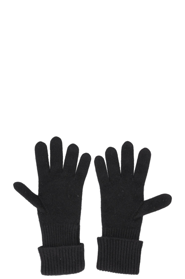 CHANEL CC Knit Gloves Black