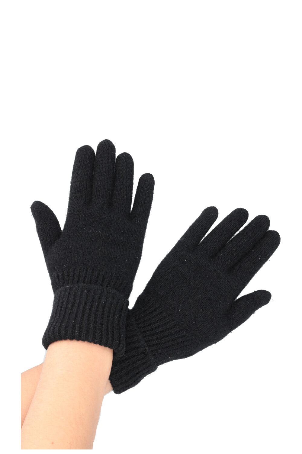 CHANEL CC Knit Gloves Black