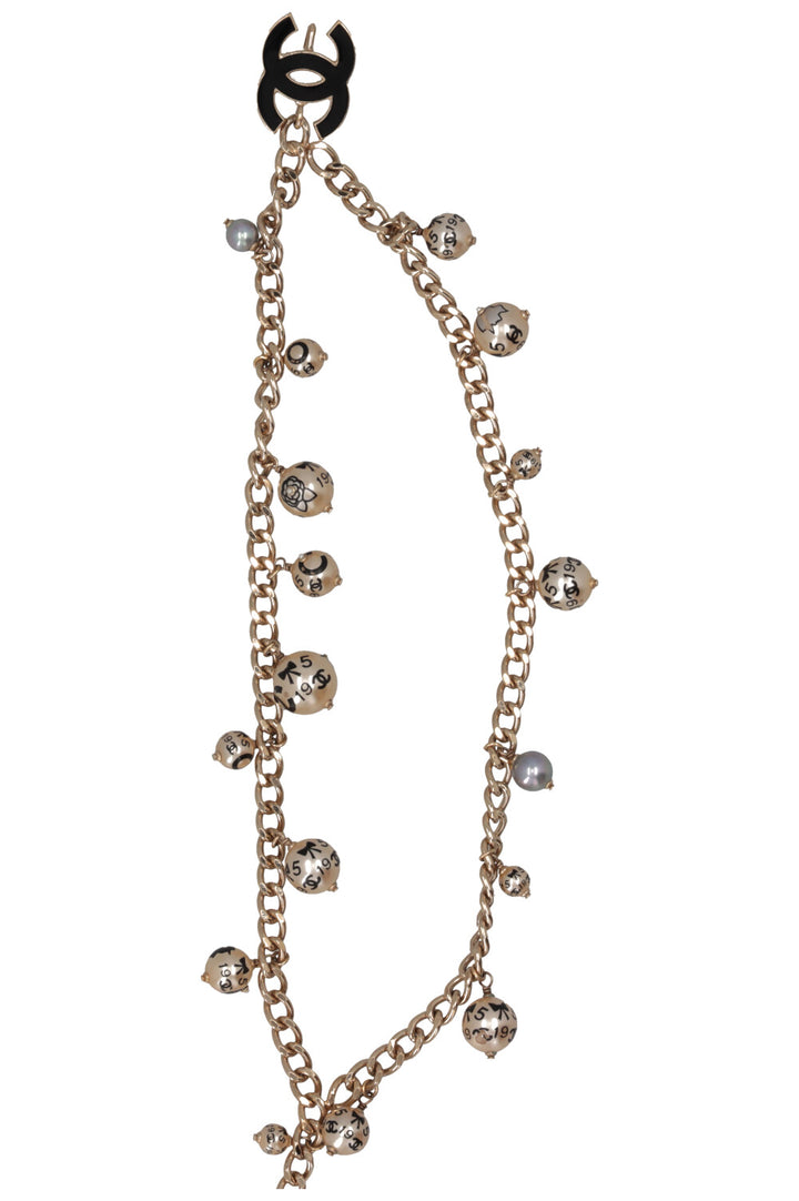 CHANEL CC Perle Ceinture Or Champagne Noir
