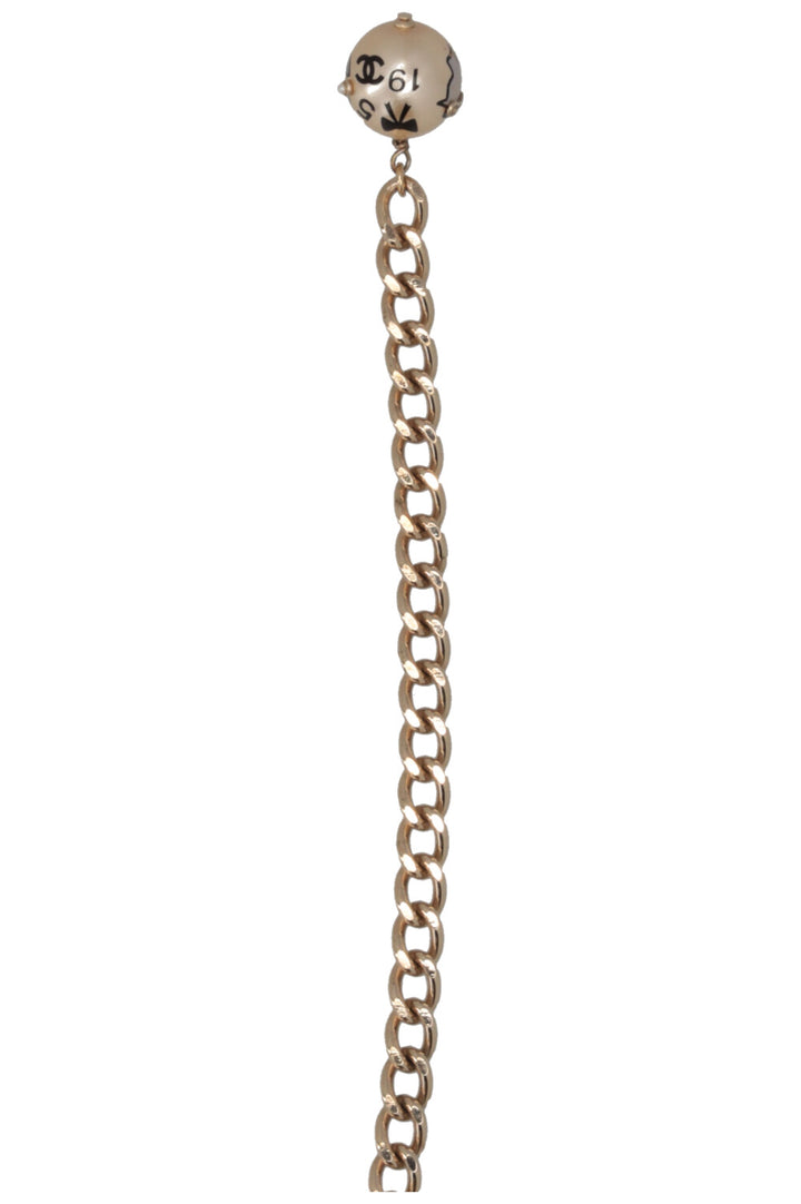 CHANEL CC Perle Ceinture Or Champagne Noir