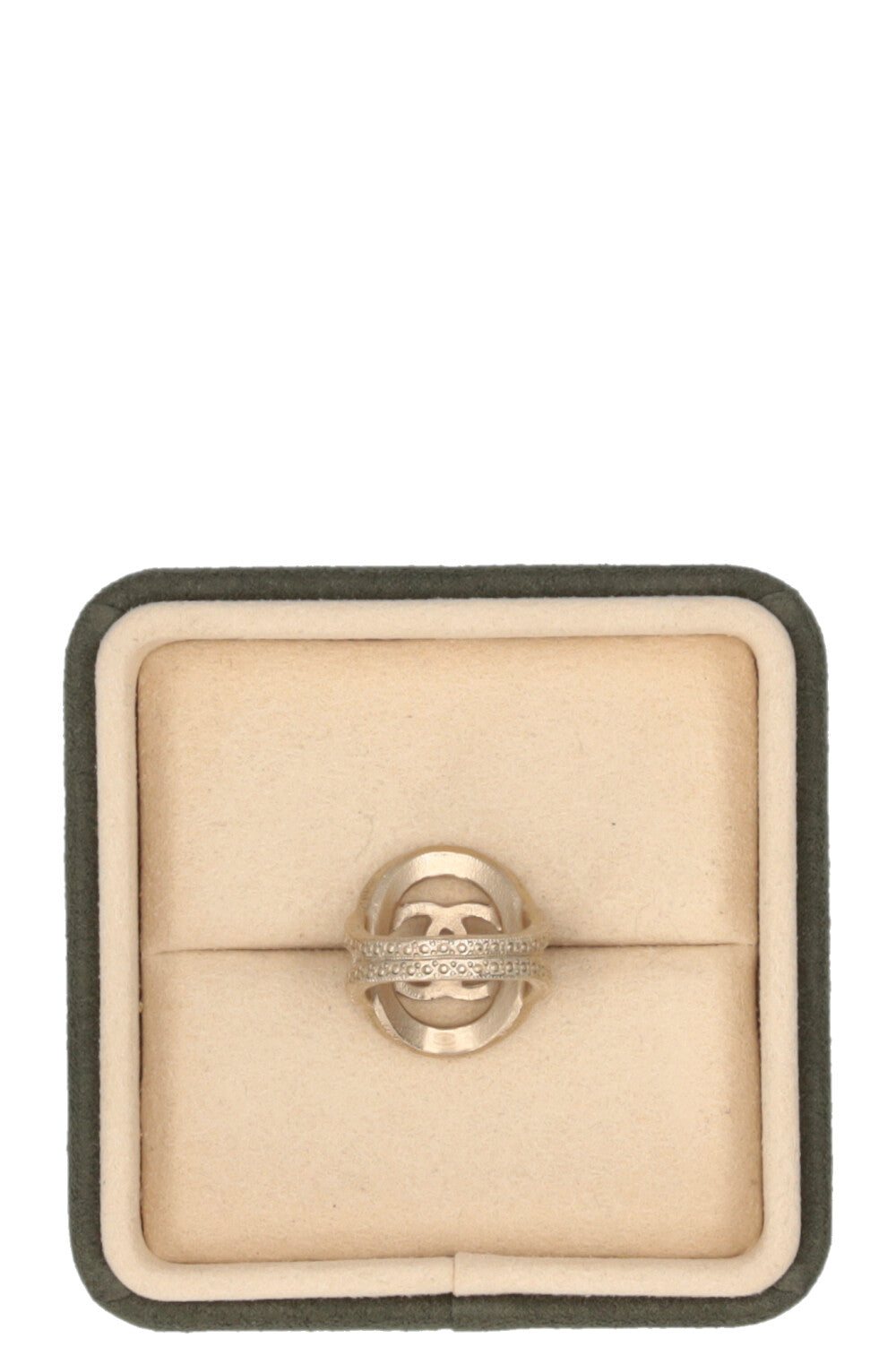 CHANEL CC Ring Faux pearls Champagne