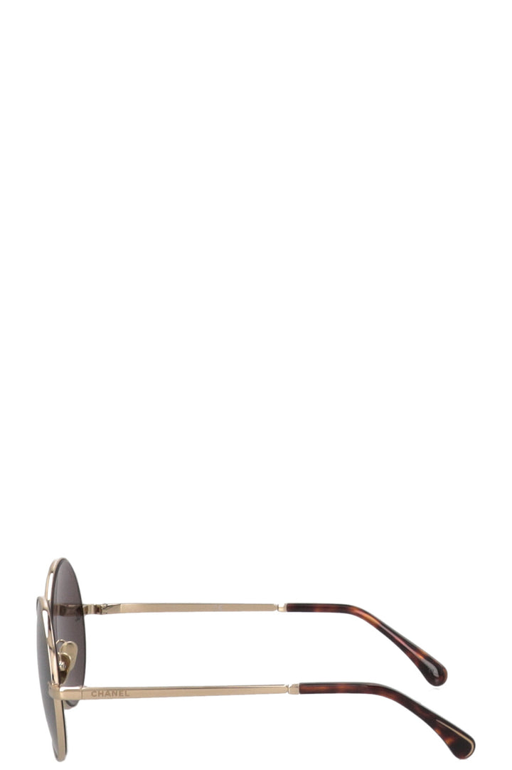 CHANEL CC Round Sunglasses 5418 Metal Gold