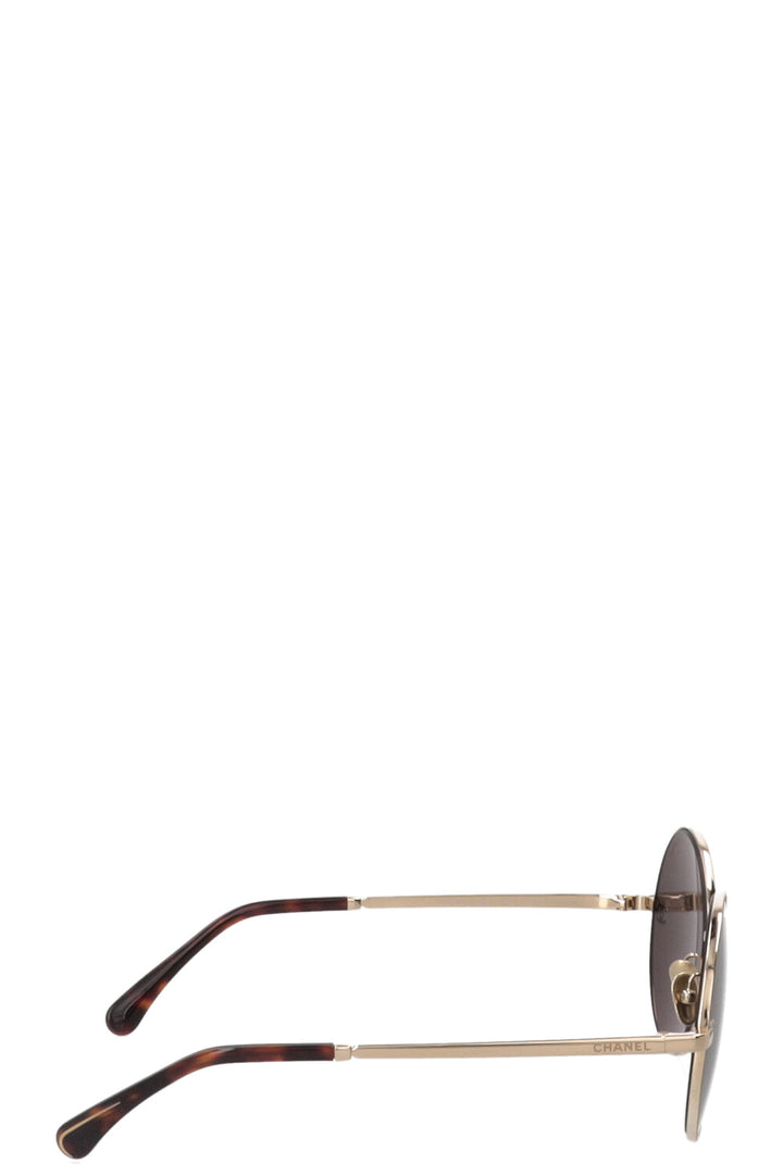 CHANEL CC Round Sunglasses 5418 Metal Gold