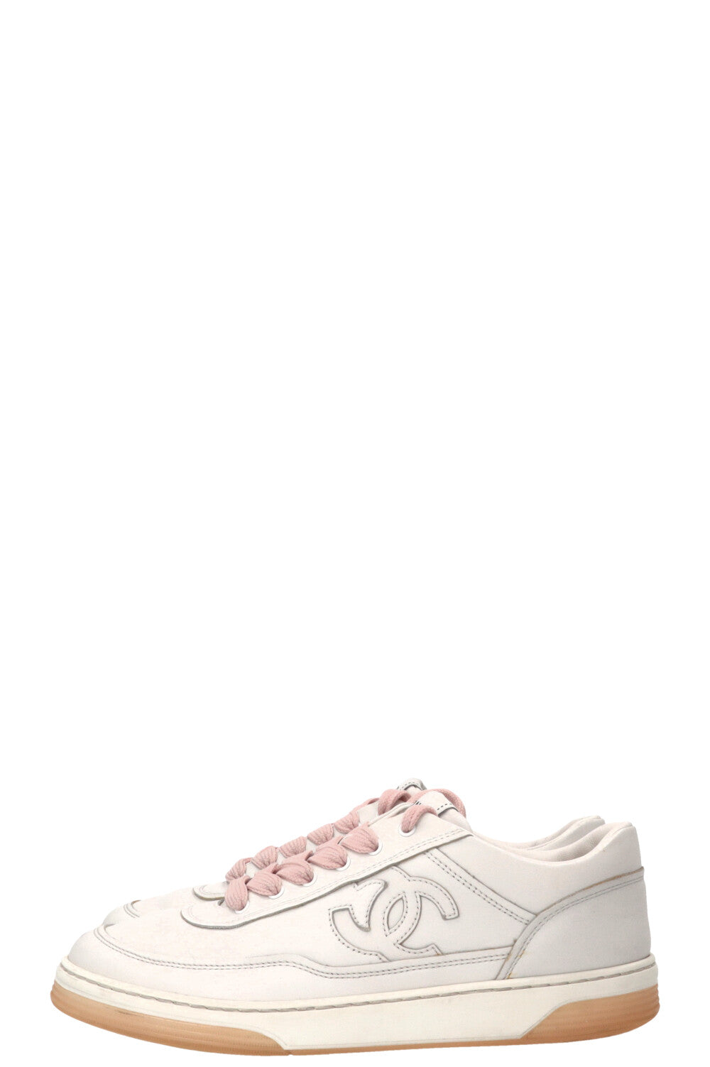 CHANEL CC Runner Sneaker White Pink