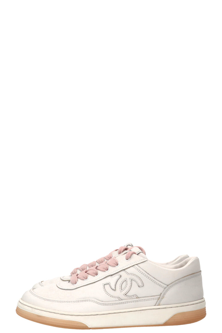 CHANEL CC Runner Sneaker White Pink