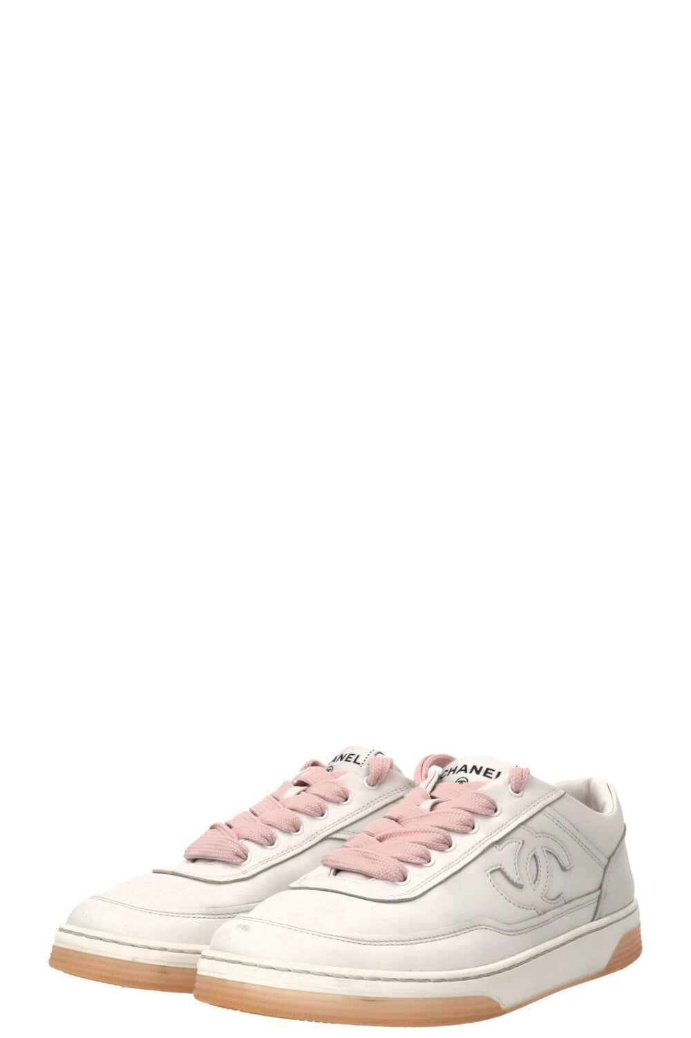 CHANEL CC Runner Sneaker White Pink