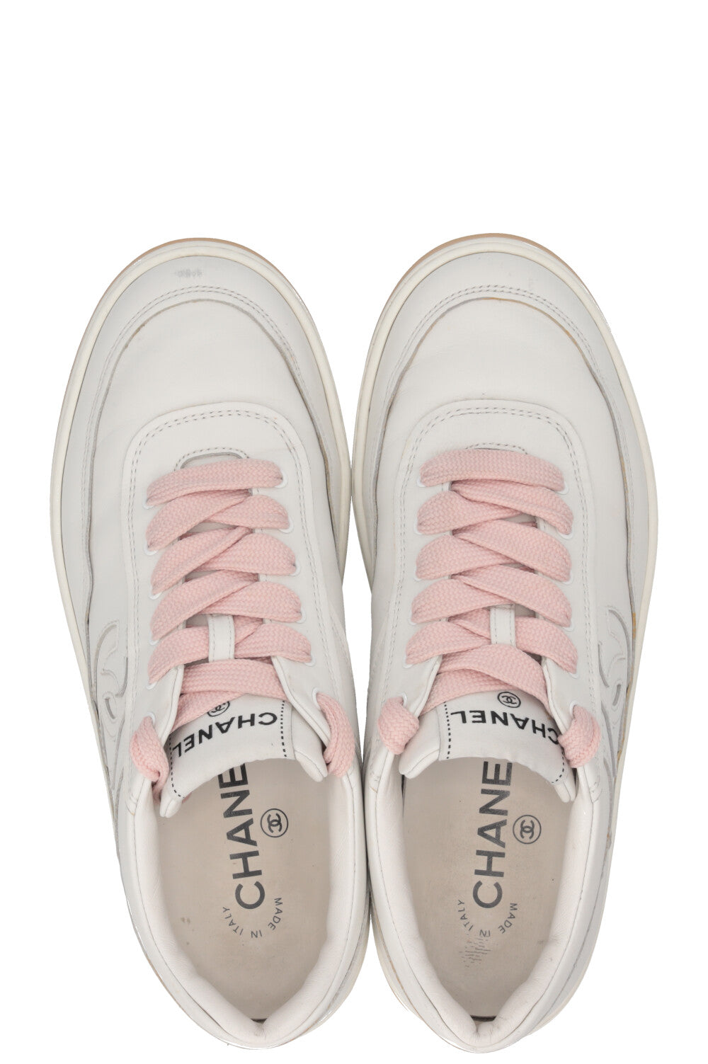 CHANEL CC Runner Sneaker White Pink