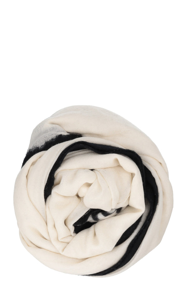 CHANEL CC Scarf Cashmere White