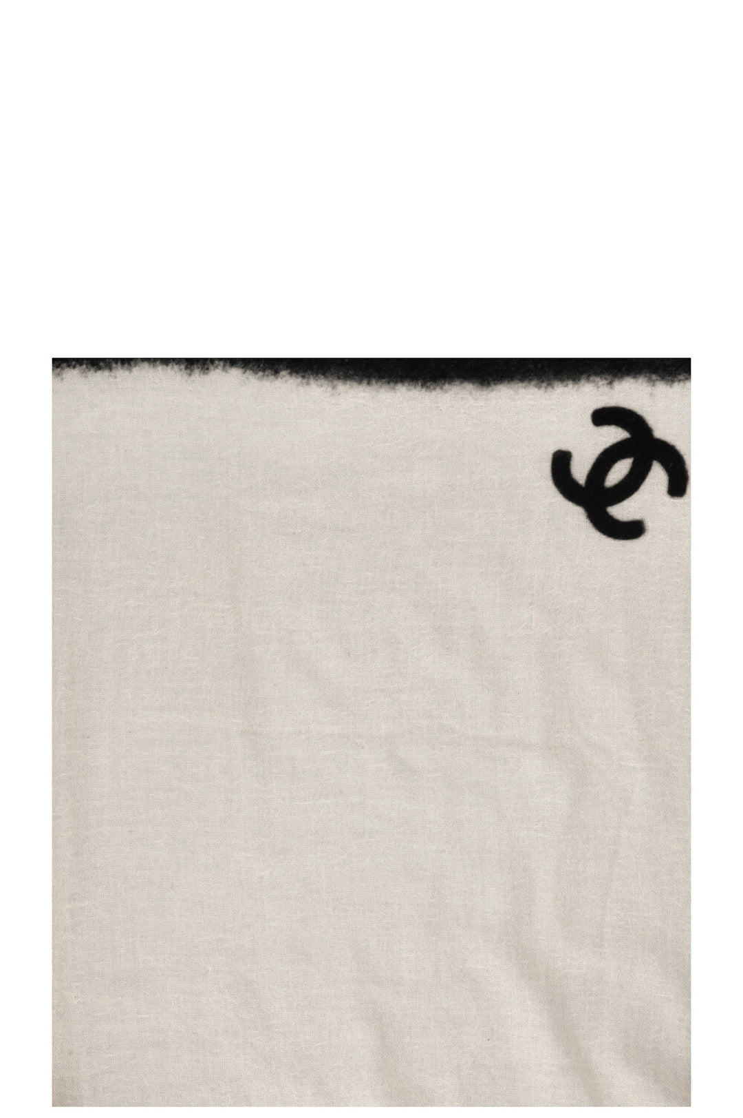 CHANEL CC Scarf Cashmere White