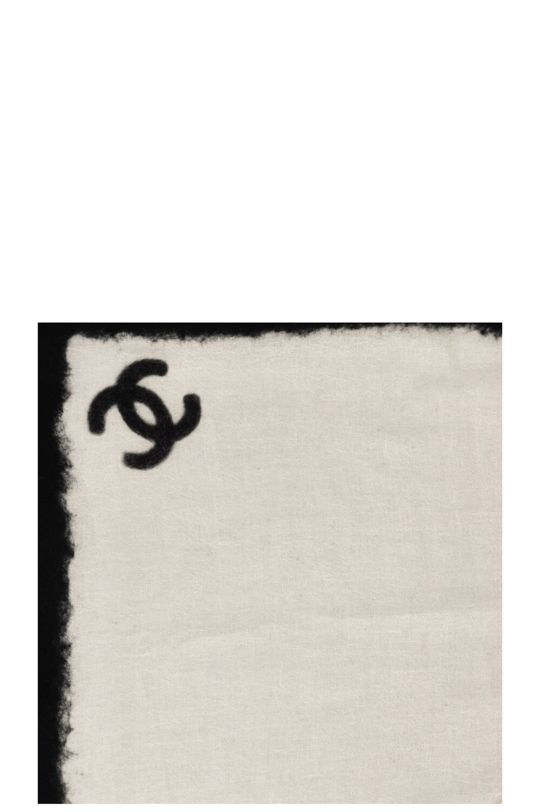 CHANEL CC Scarf Cashmere White