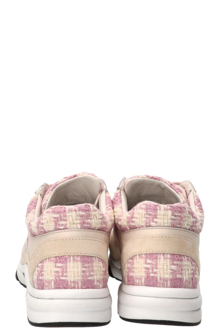 CHANEL CC Sneakers Tweed Rosa Beige