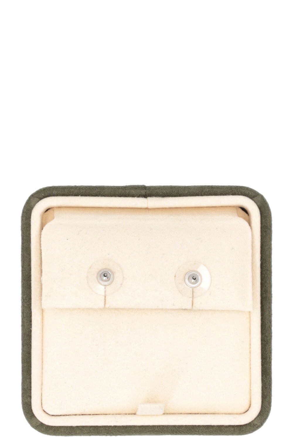 CHANEL CC Stud Earrings Black Silver Metal