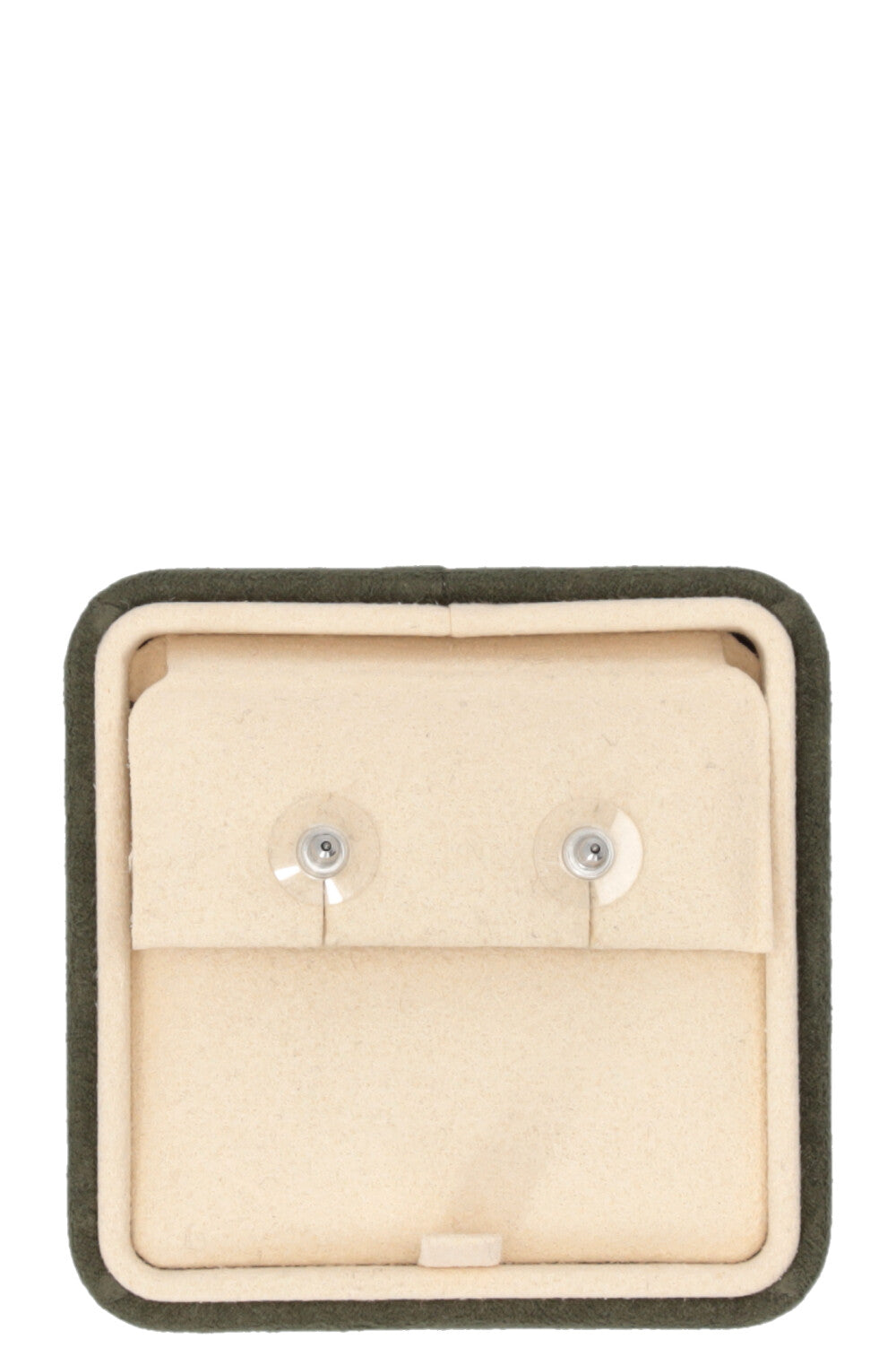 CHANEL CC Stud Earrings Metal Black