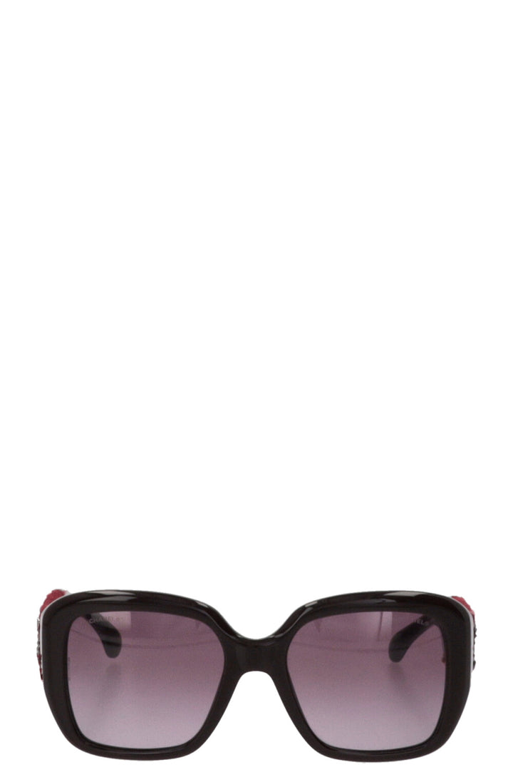 CHANEL CC Sunglasses Tweed Bordeaux