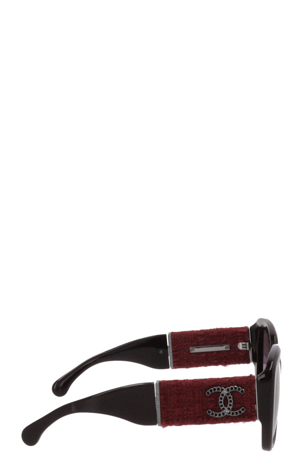 CHANEL CC Sunglasses Tweed Bordeaux