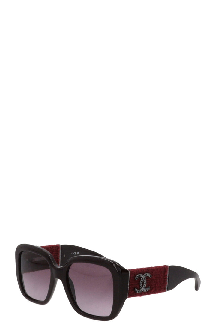 CHANEL CC Sunglasses Tweed Bordeaux