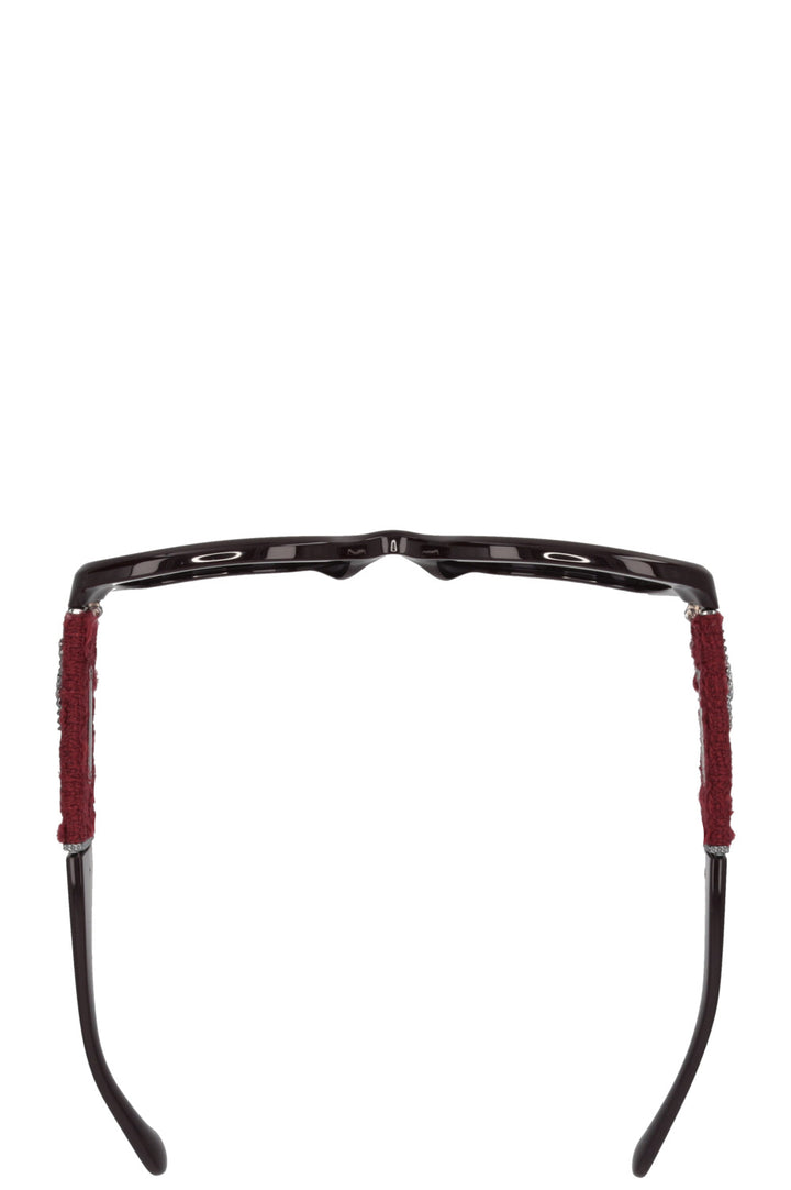 CHANEL CC Sunglasses Tweed Bordeaux