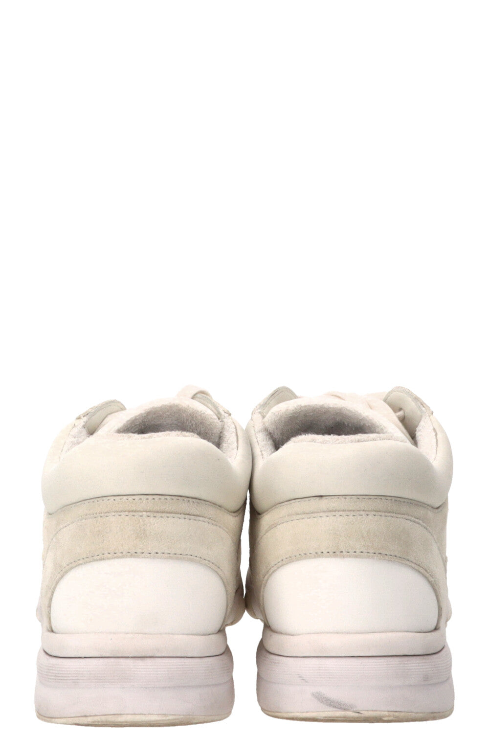 CHANEL Baskets basses CC Tennis Suéde Blanc
