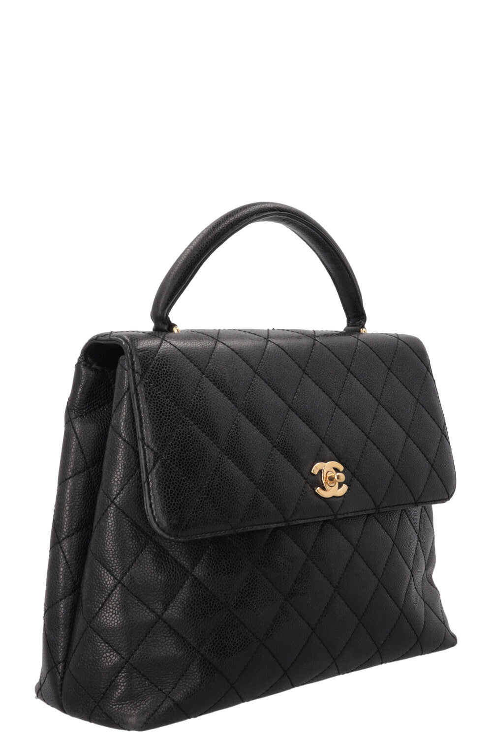 CHANEL CC Top Handle Caviar Noir