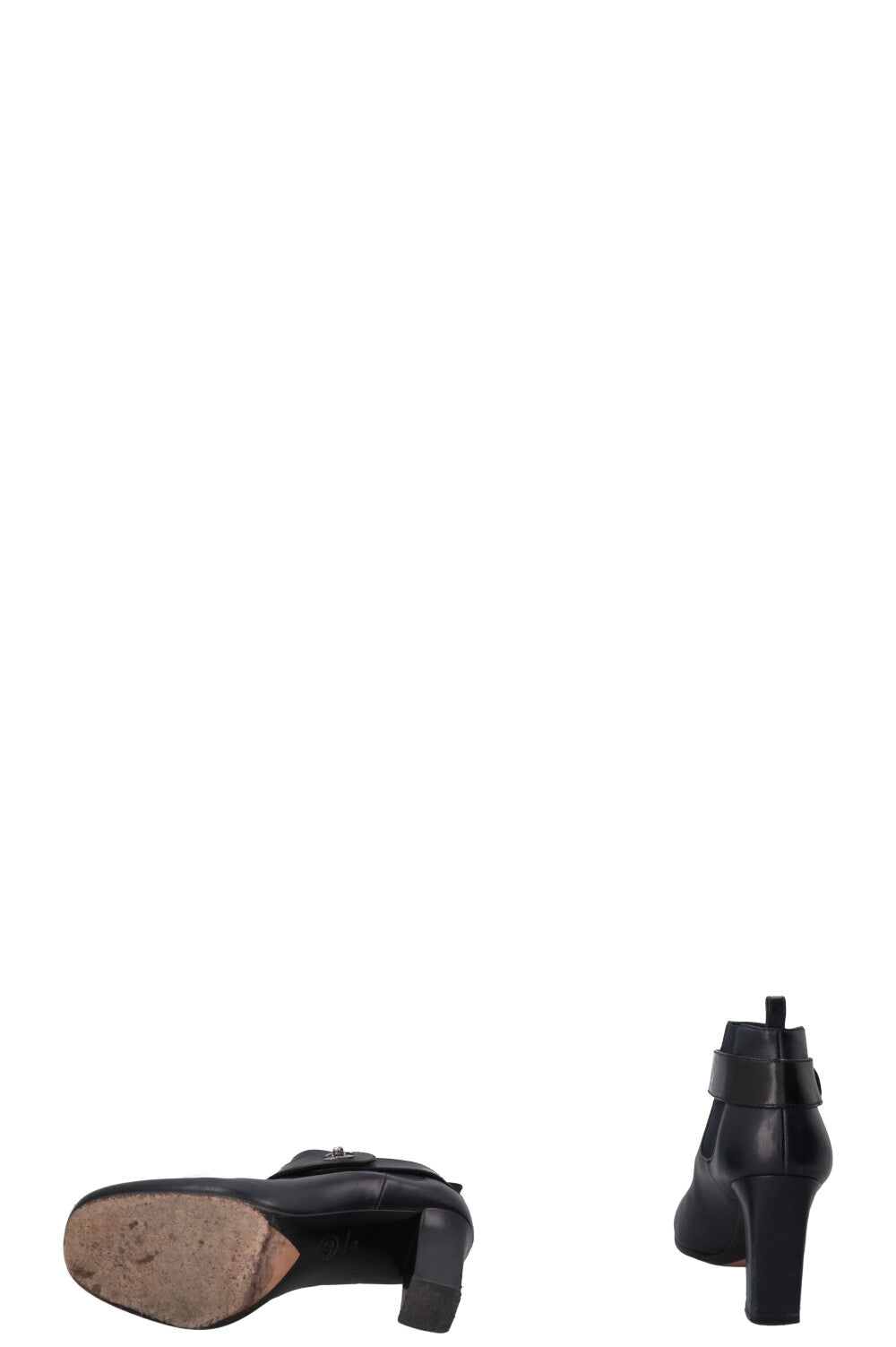 CHANEL CC Turnlock Ankle Boots Navy
