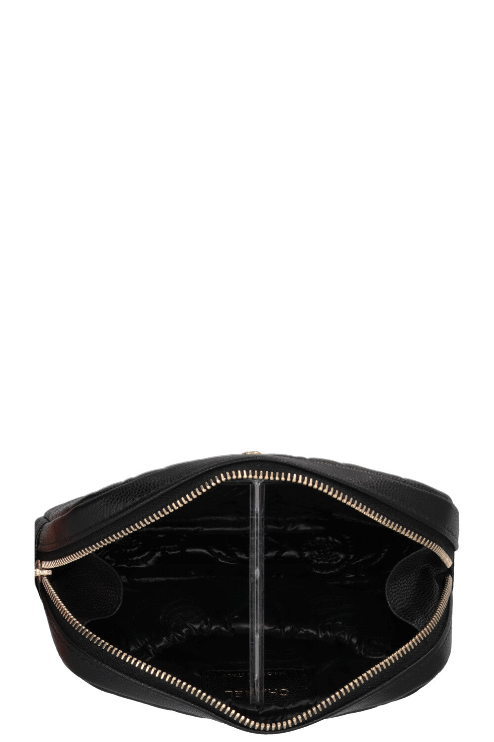 CHANEL Camelia Pouch Caviar Leather Black