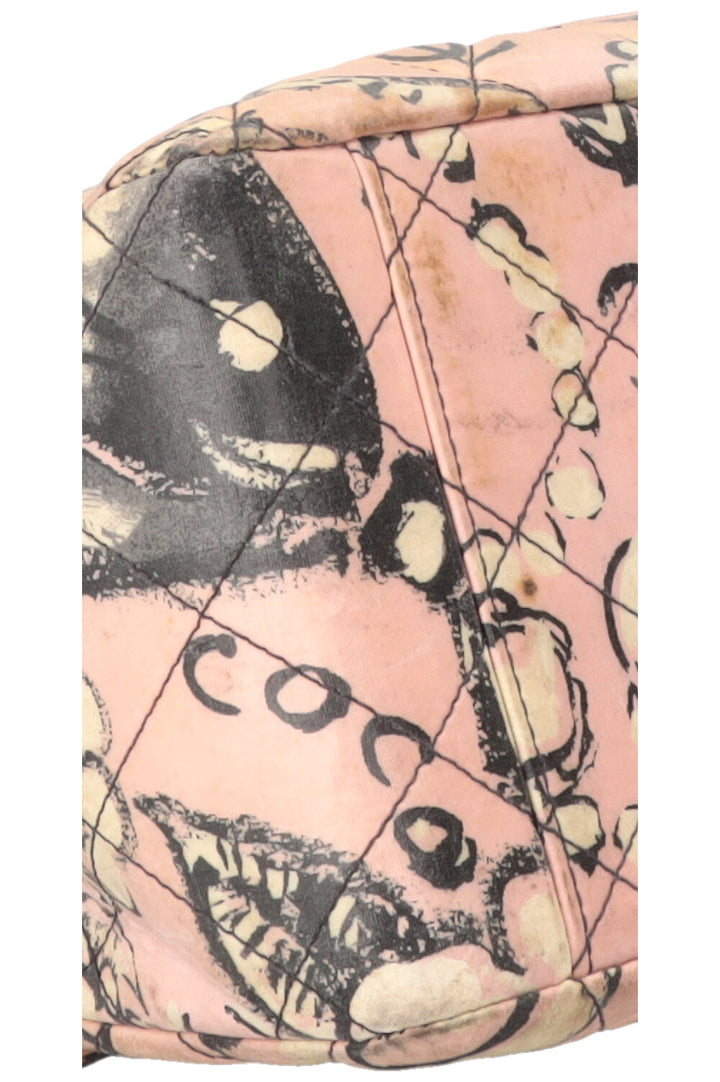 CHANEL Camellia Printed Single Maxi Flap Coated Canvas