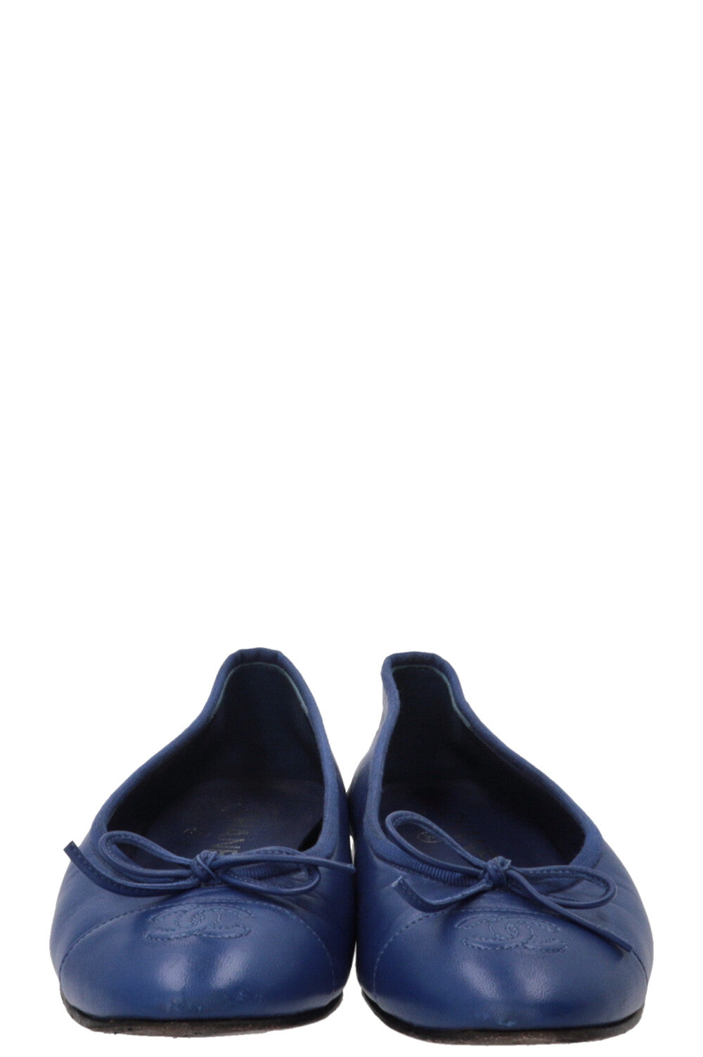 CHANEL Classic Ballet Flats Lambskin Blue
