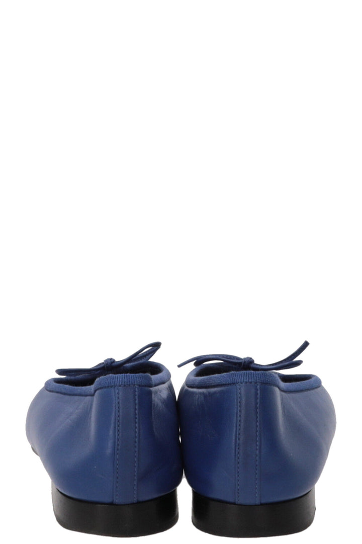 CHANEL Classic Ballet Flats Lambskin Blue