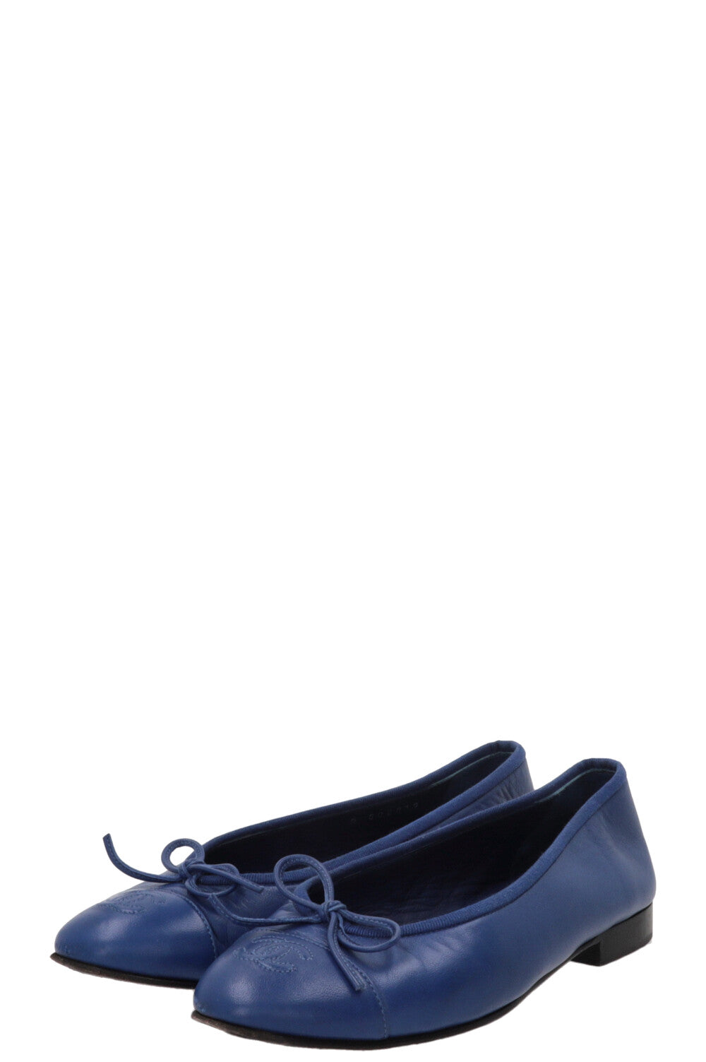 CHANEL Classic Ballet Flats Lambskin Blue