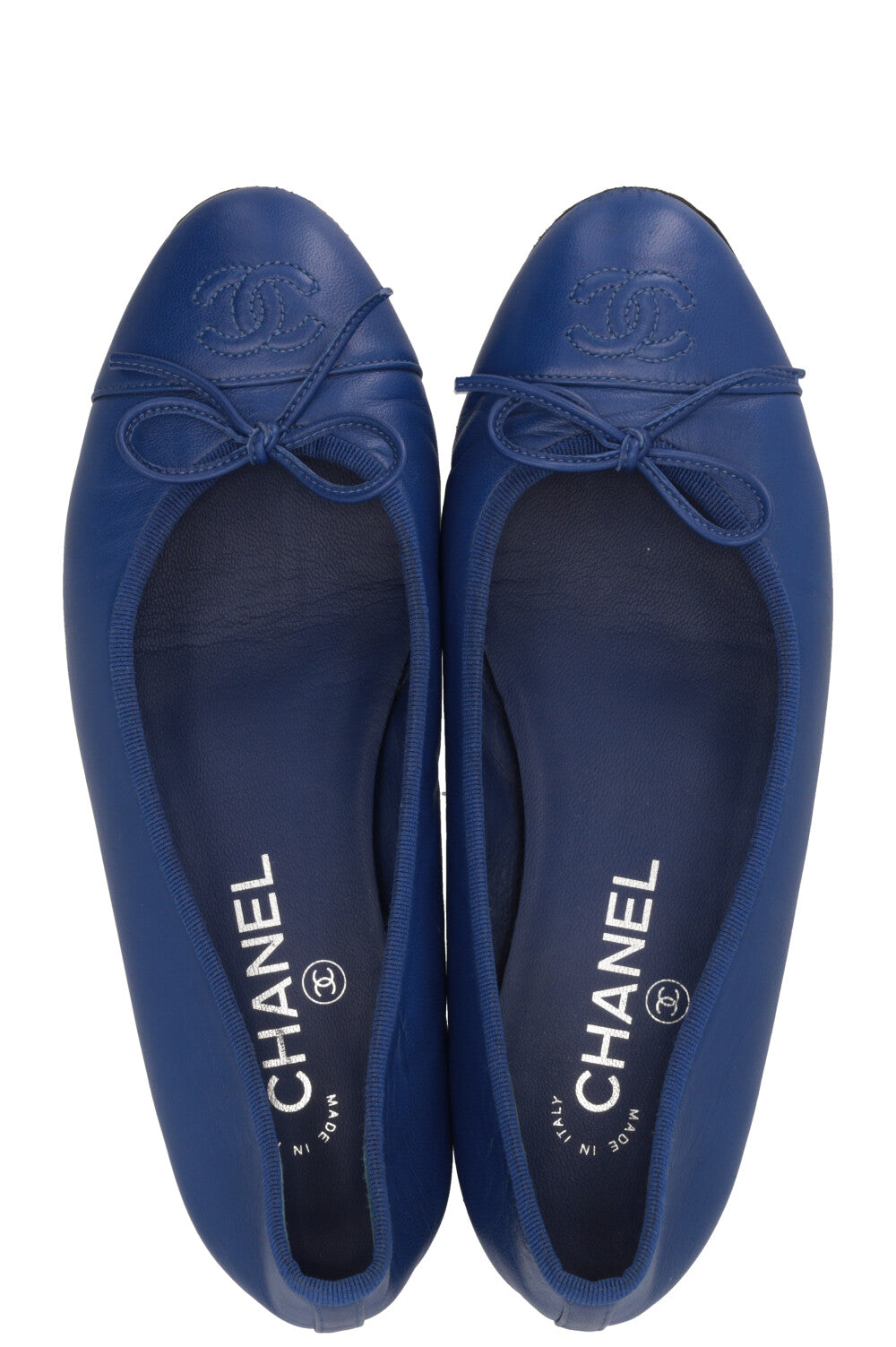 CHANEL Classic Ballet Flats Lambskin Blue