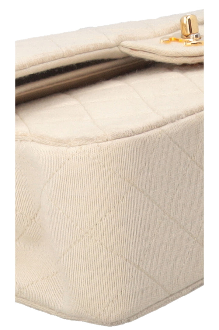CHANEL Classic Medium Double Flap Jersey Beige