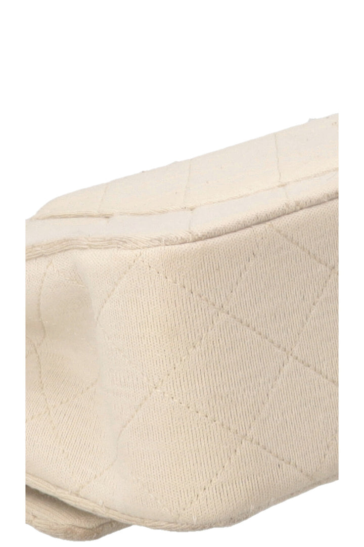 CHANEL Classic Medium Double Flap Jersey Beige